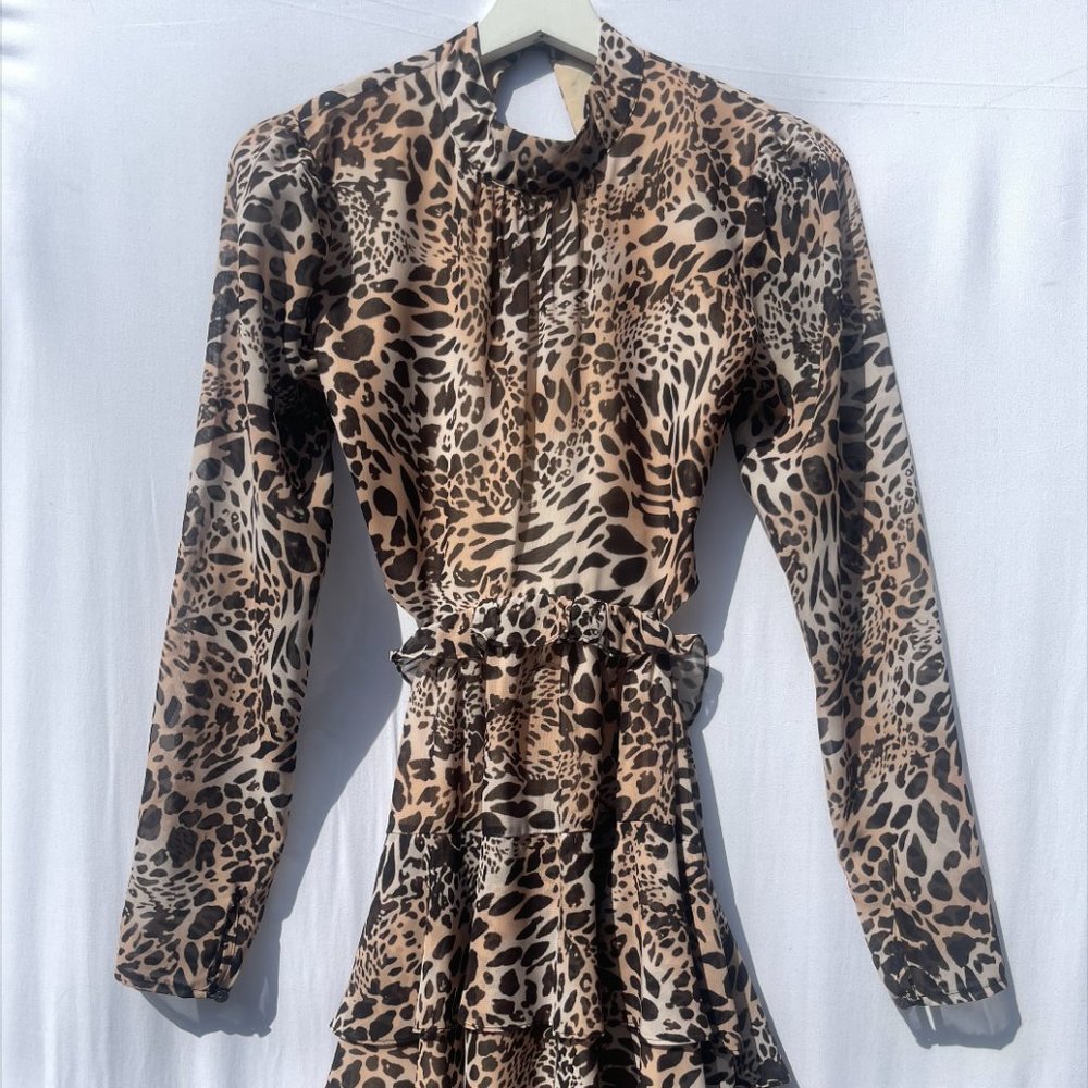 BlueLife Open Back Leopard Dress with Cut Out Sides